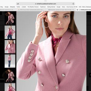 White House Black Market Melton Studio Blazer Rose